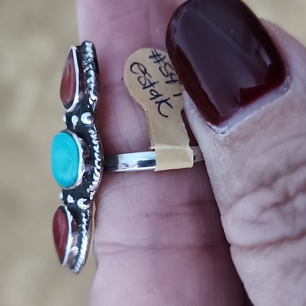 Turquoise and sterling silver ring - Picture 3 of 3